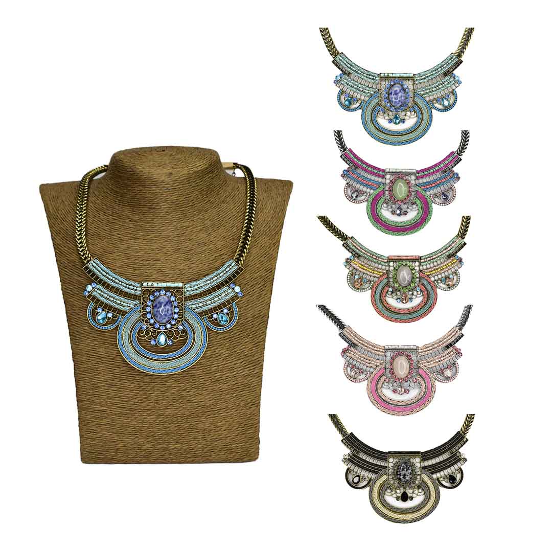 Collares con diseño gema y 3 piedras
