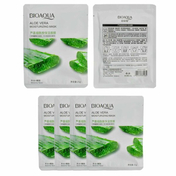Mascarilla de extracto de aloe vera Bioaqua empaque blanco