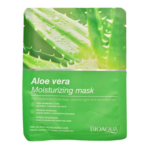Mascarilla hidratante de extracto de aloe vera Bioaqua empaque verde