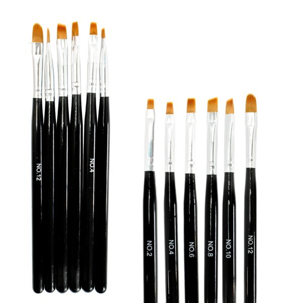Unidad de pincel para acrilico de uñas presentacion negro y blanco Numero 12